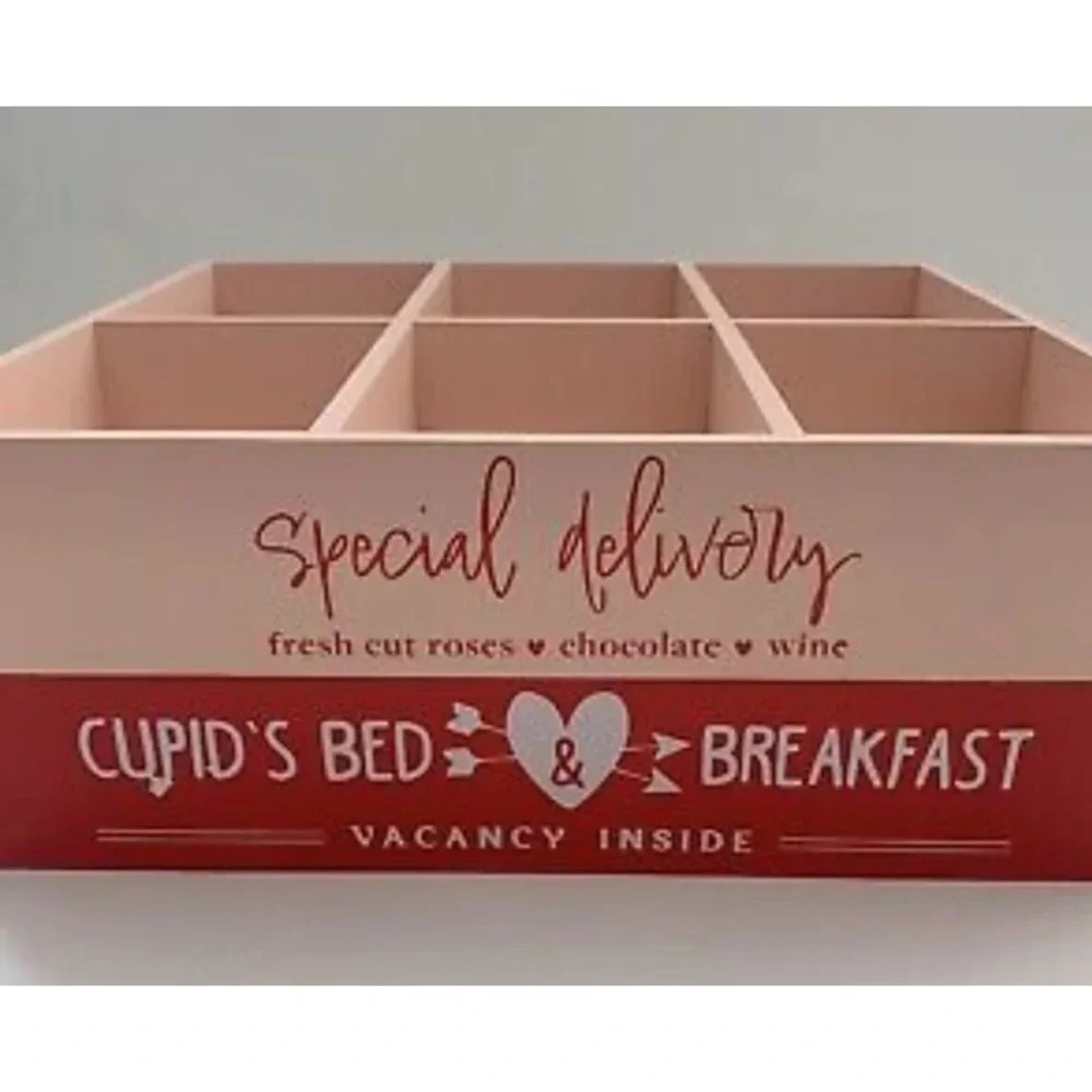 Both Bullseye Playground Wooden Tiered Tray Crate Cubby 2023 Valentine Pink Red